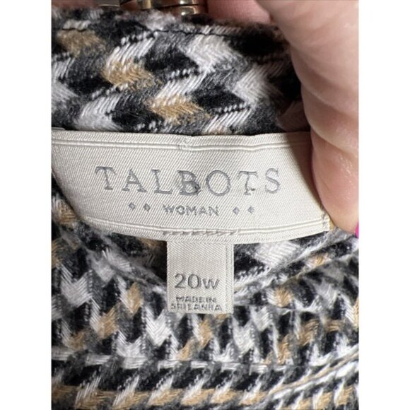 Talbots Houndstooth Wool Blend Lined Skirt Size 20W Gray, Beige, White & Black - Picture 4 of 8